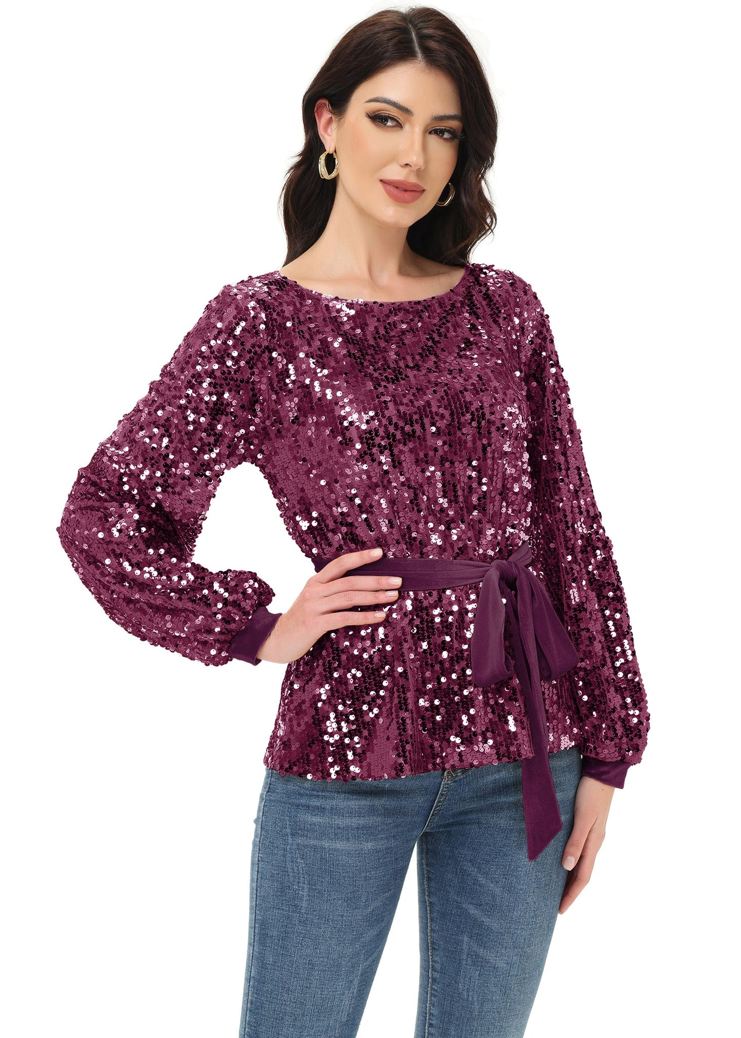 Sequin Party Sweatshirt Pullover Top