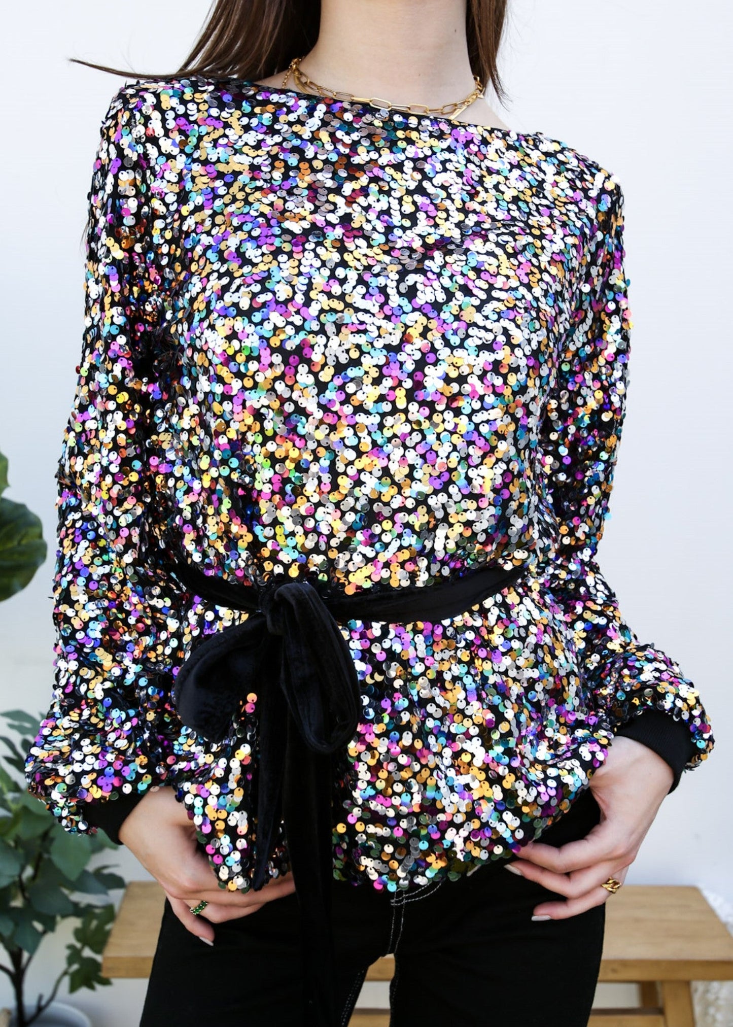 Sequin Party Sweatshirt Pullover Top