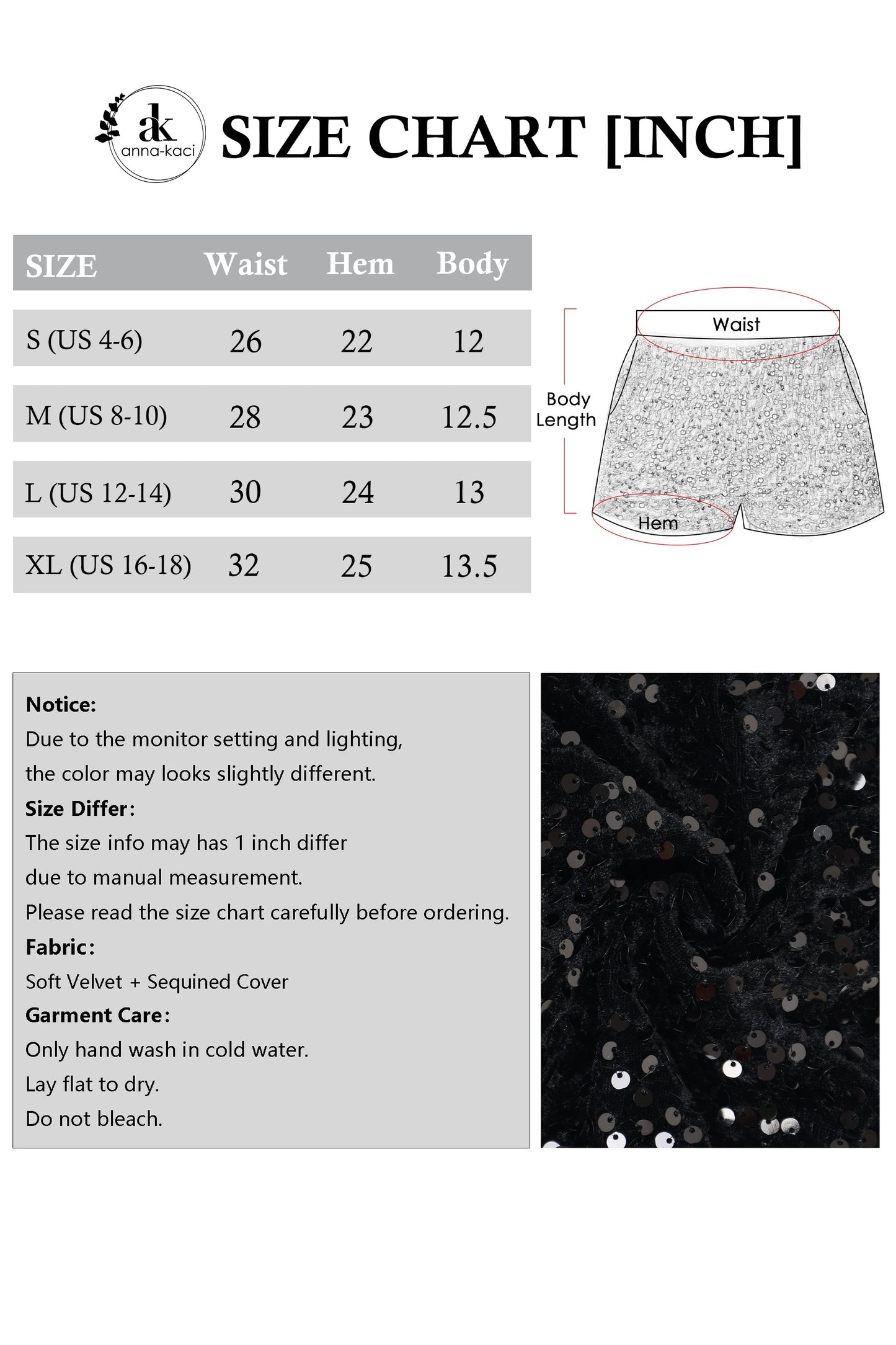 Anna-Kaci Women's Sparkly Sequin Shorts Elastic Waist Glitter Straight Leg Party Shorts with Pockets