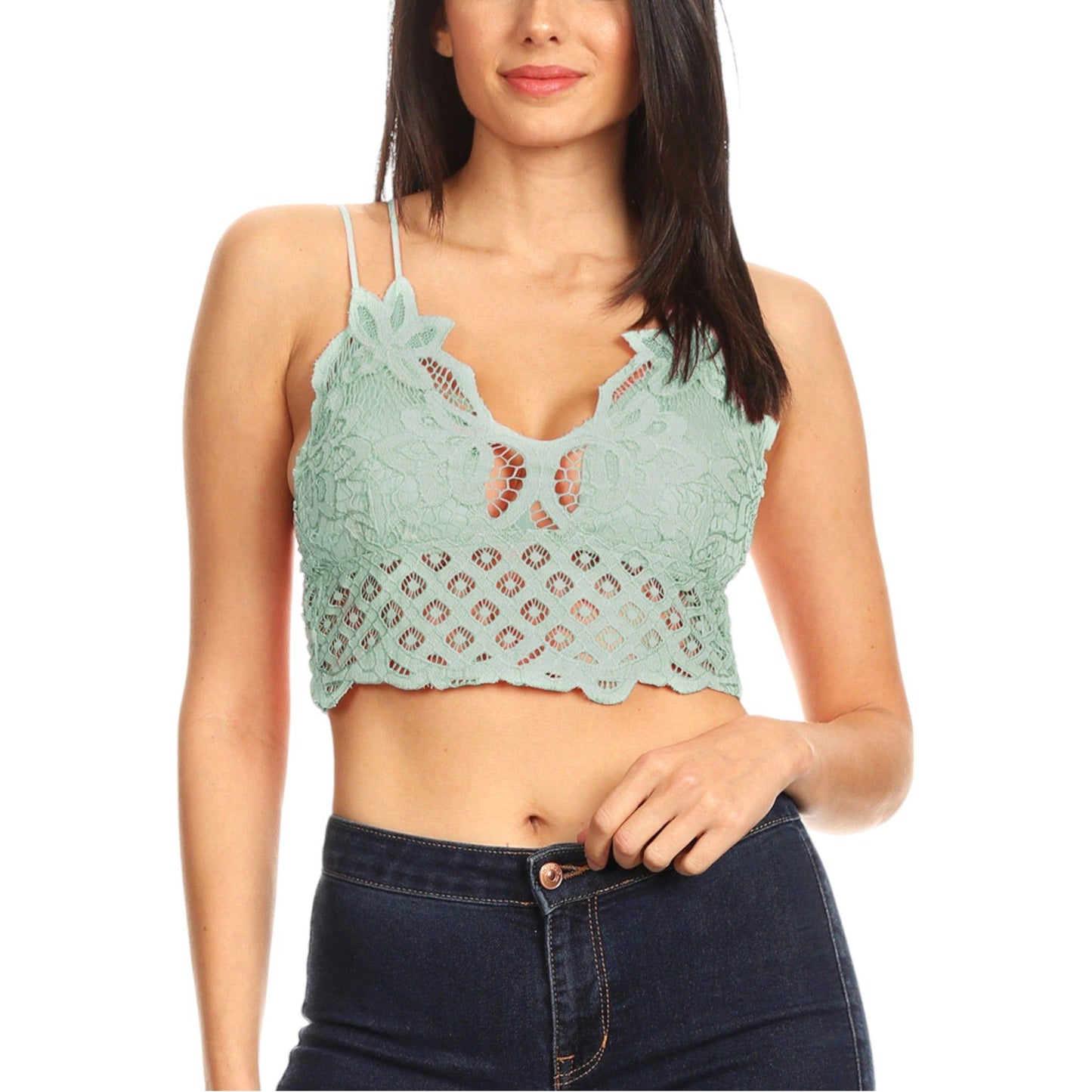 Floral Lace Bralette Crop Top