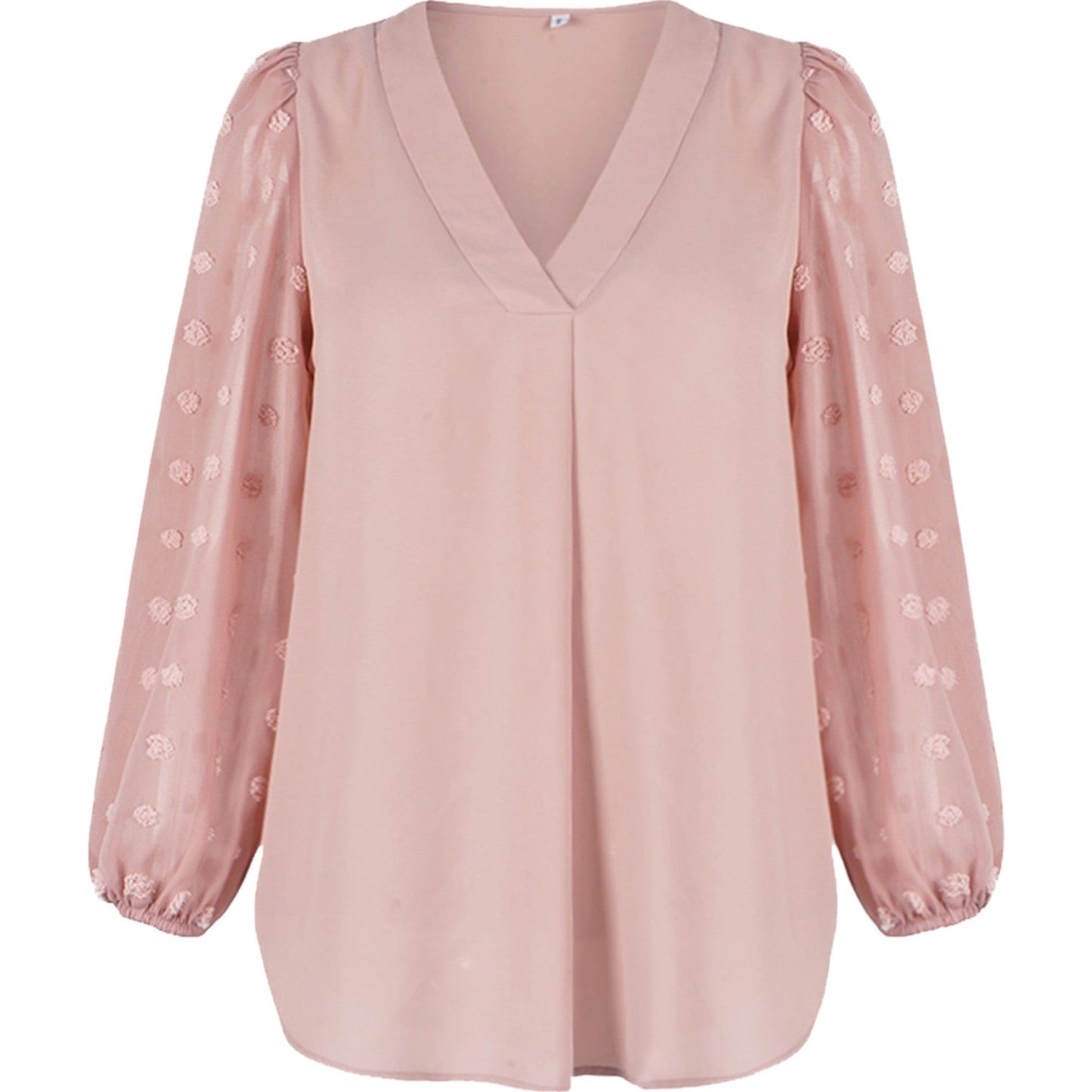 Chiffon Blouse Swiss Dot Long Sleeve Top