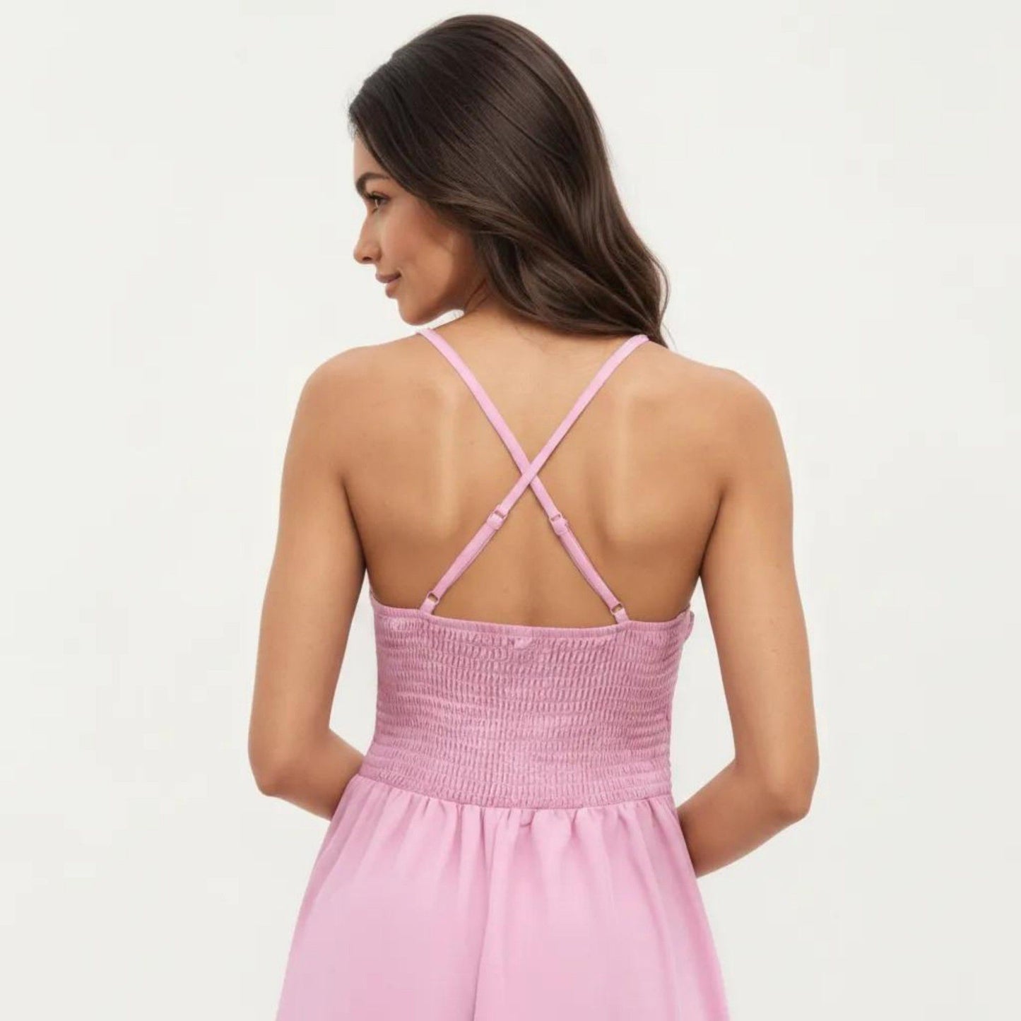 Sleeveless Maxi Dress with Cutout Front and Smocked Back
