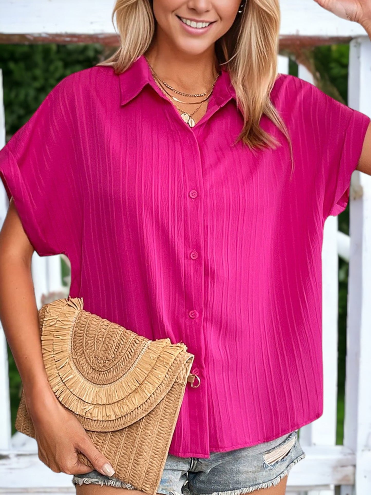 Rolled Sleeve Button Down Shirt