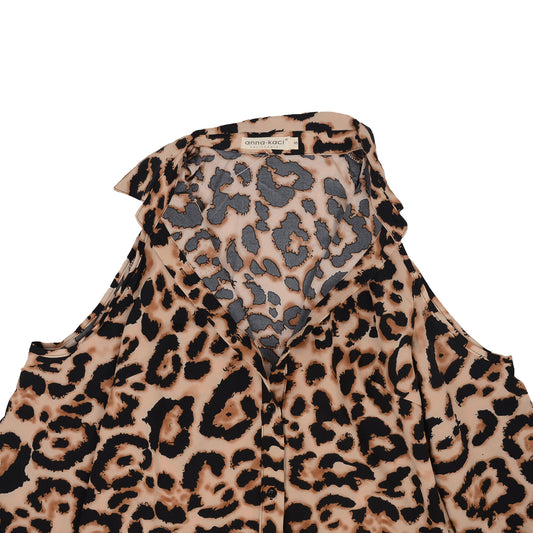 Cold Shoulder Button Down Blouse