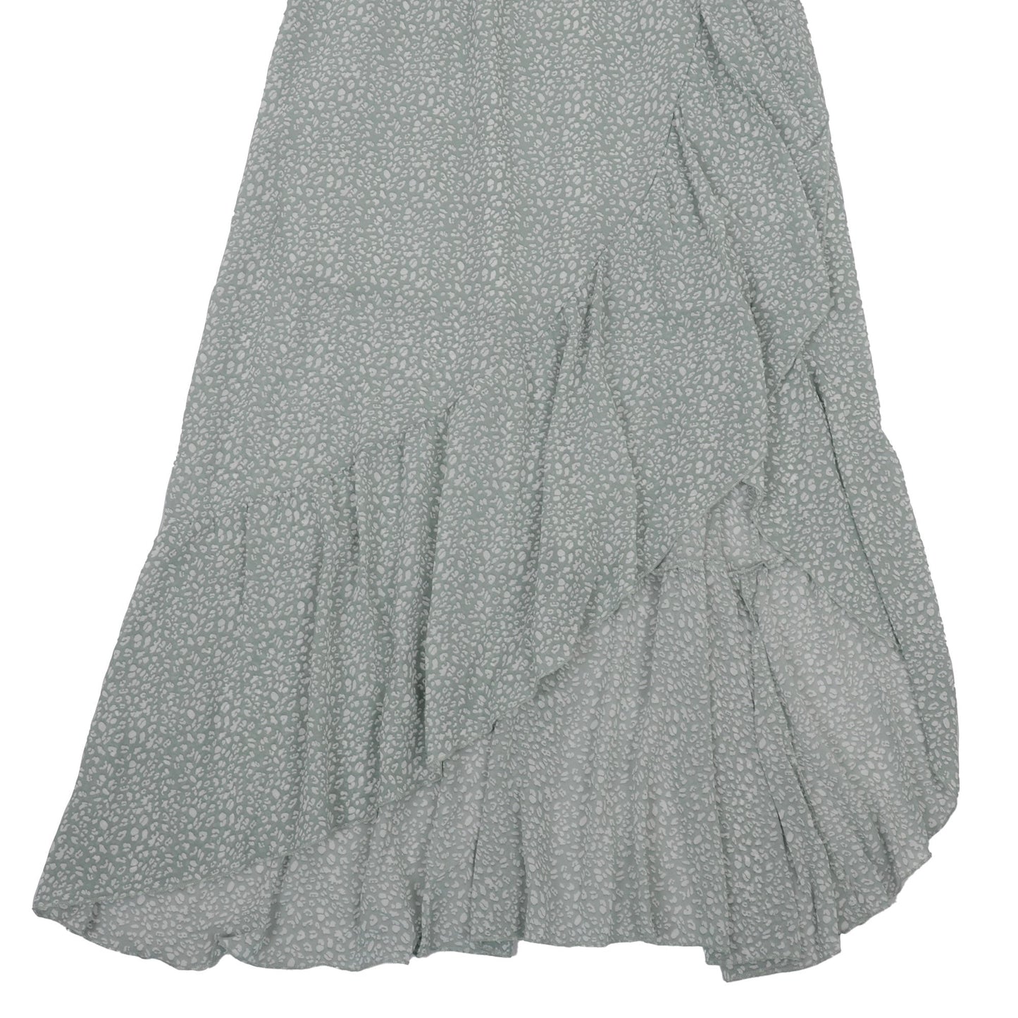 Printed Asymmetrical Hem Wrap Style Dress