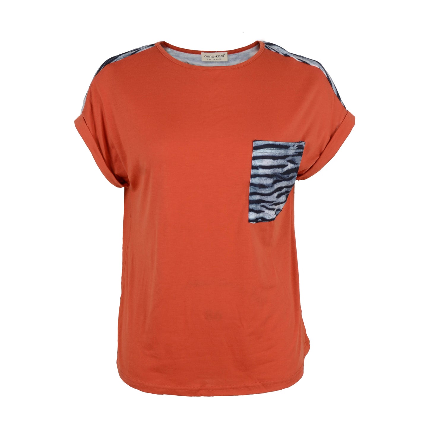 Zebra Print Two Tone Tee
