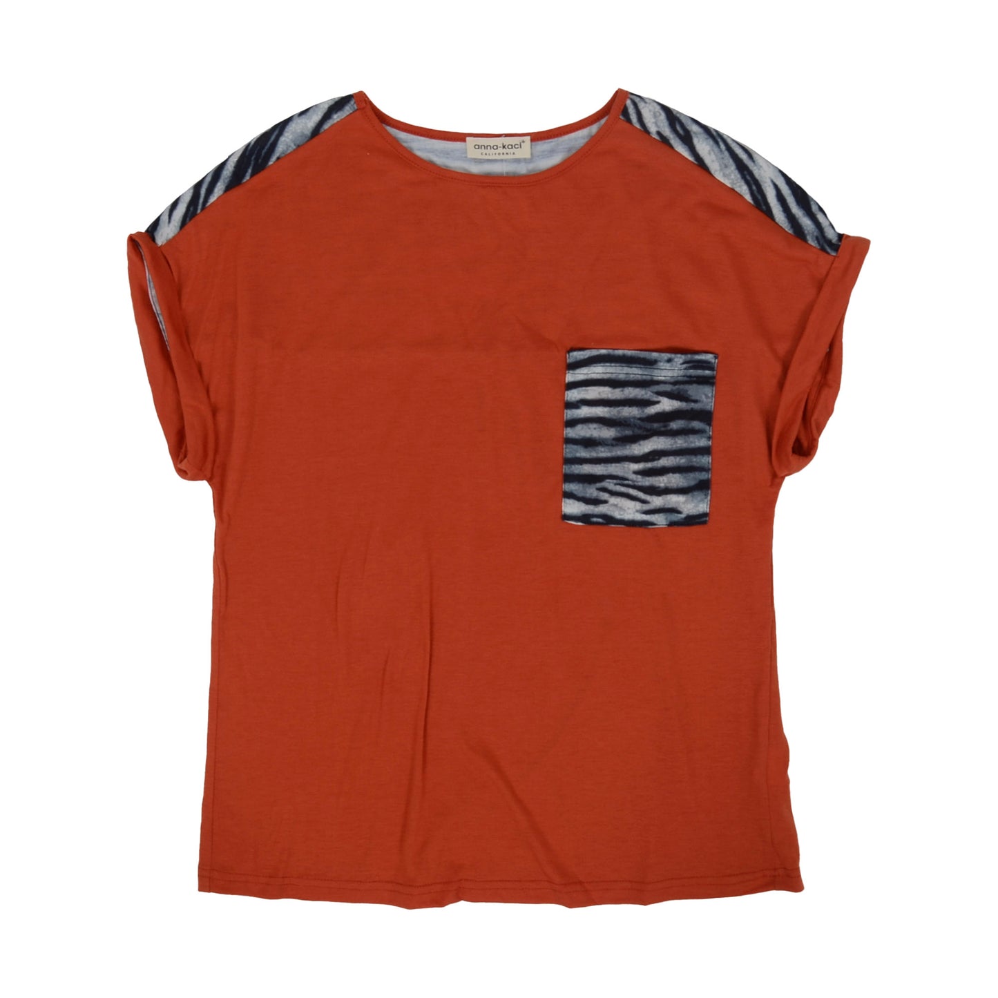 Zebra Print Two Tone Tee