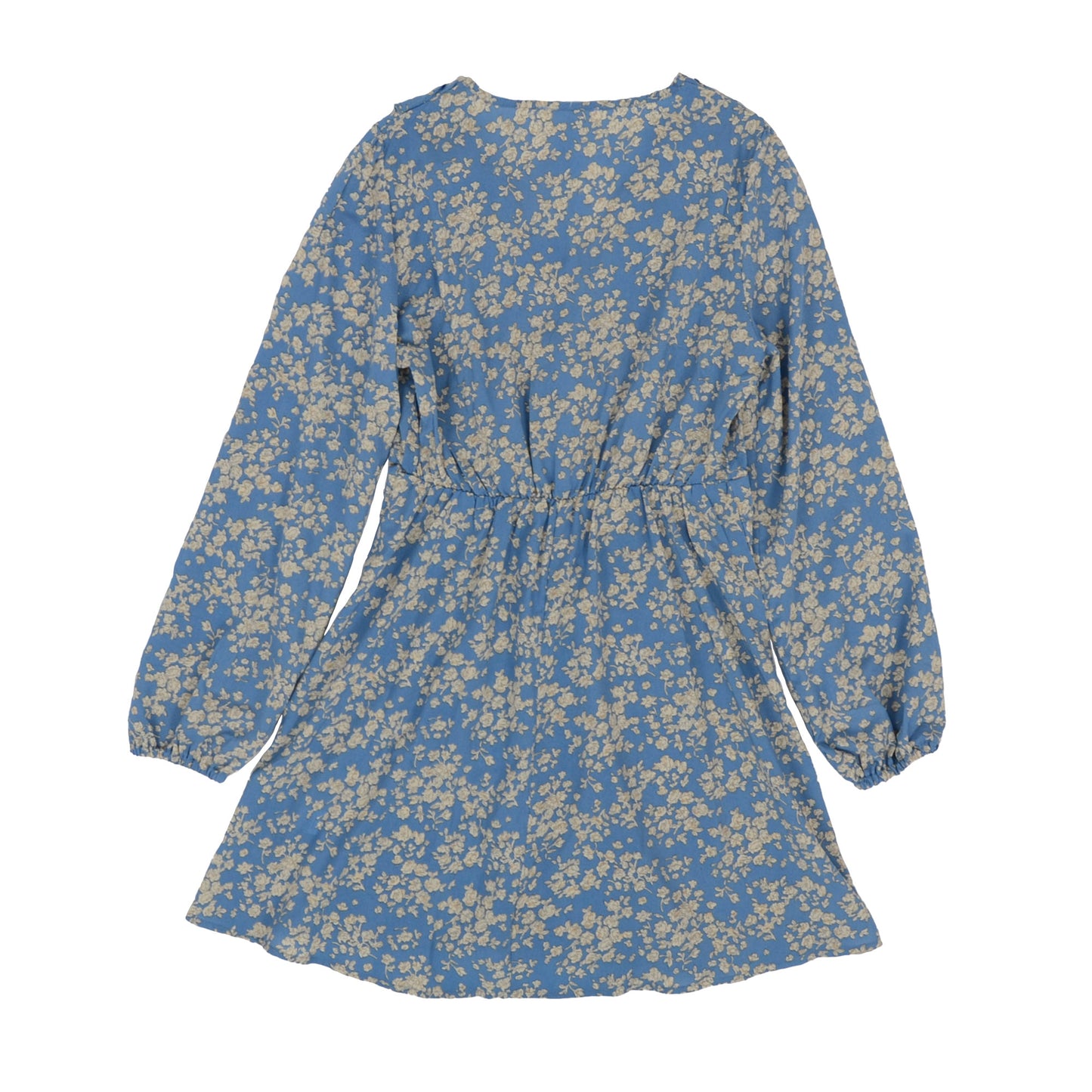 Anna-Kaci Floral Print V Neck Long Sleeve Ruffle Detail Dress for Women