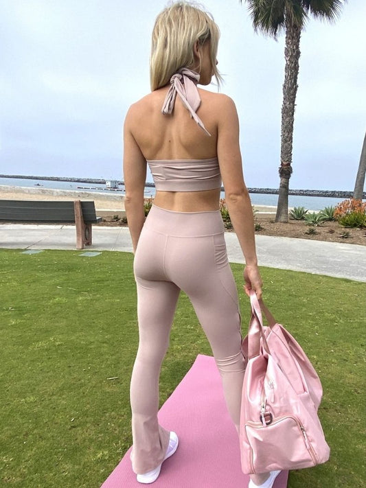 Hollow Out Design Sports Bra & Legging Two Piece Set