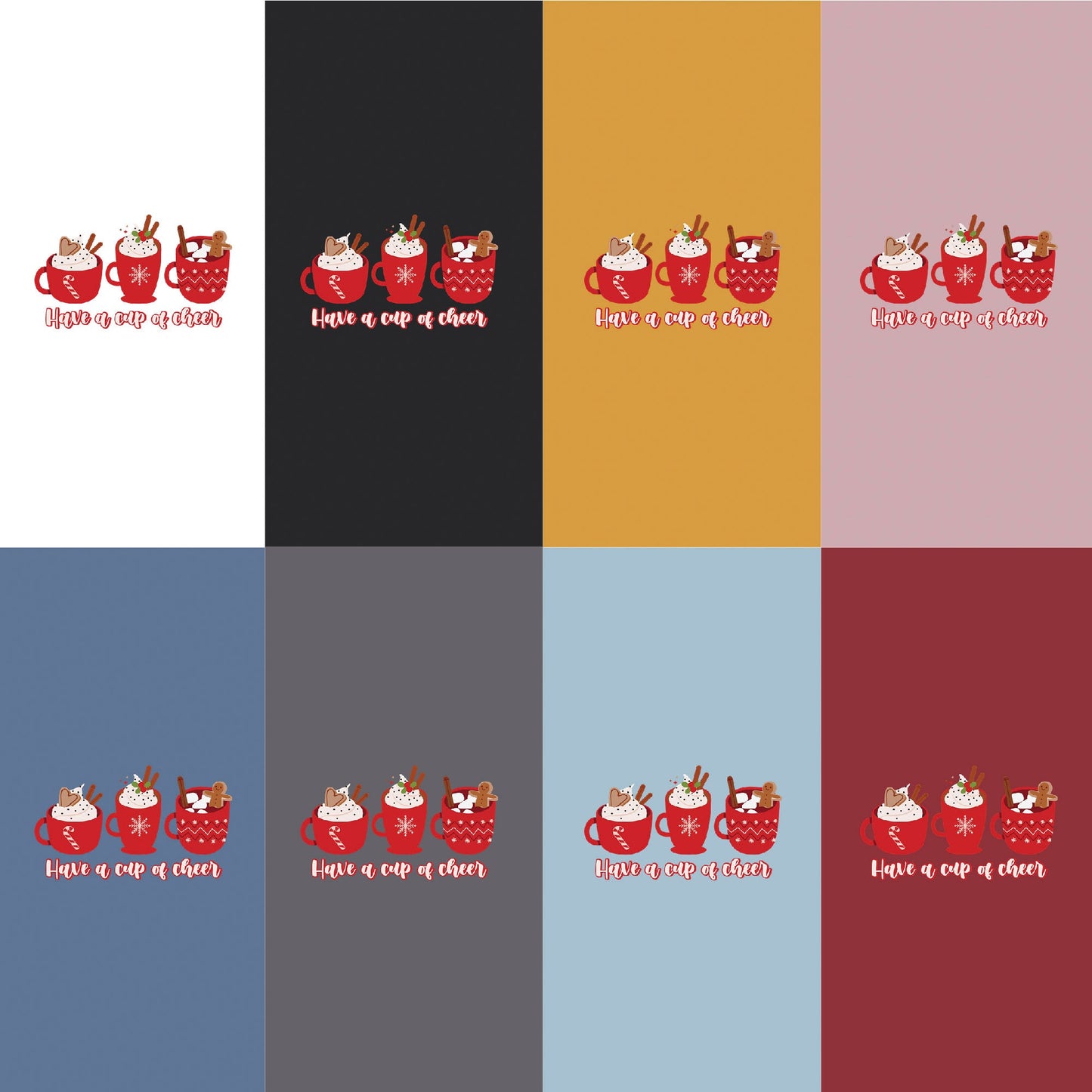 Savor the Season: 'Have a Cup of Cheer' Tee with Whipped Cream, Marshmallow, and Cookies Trio.