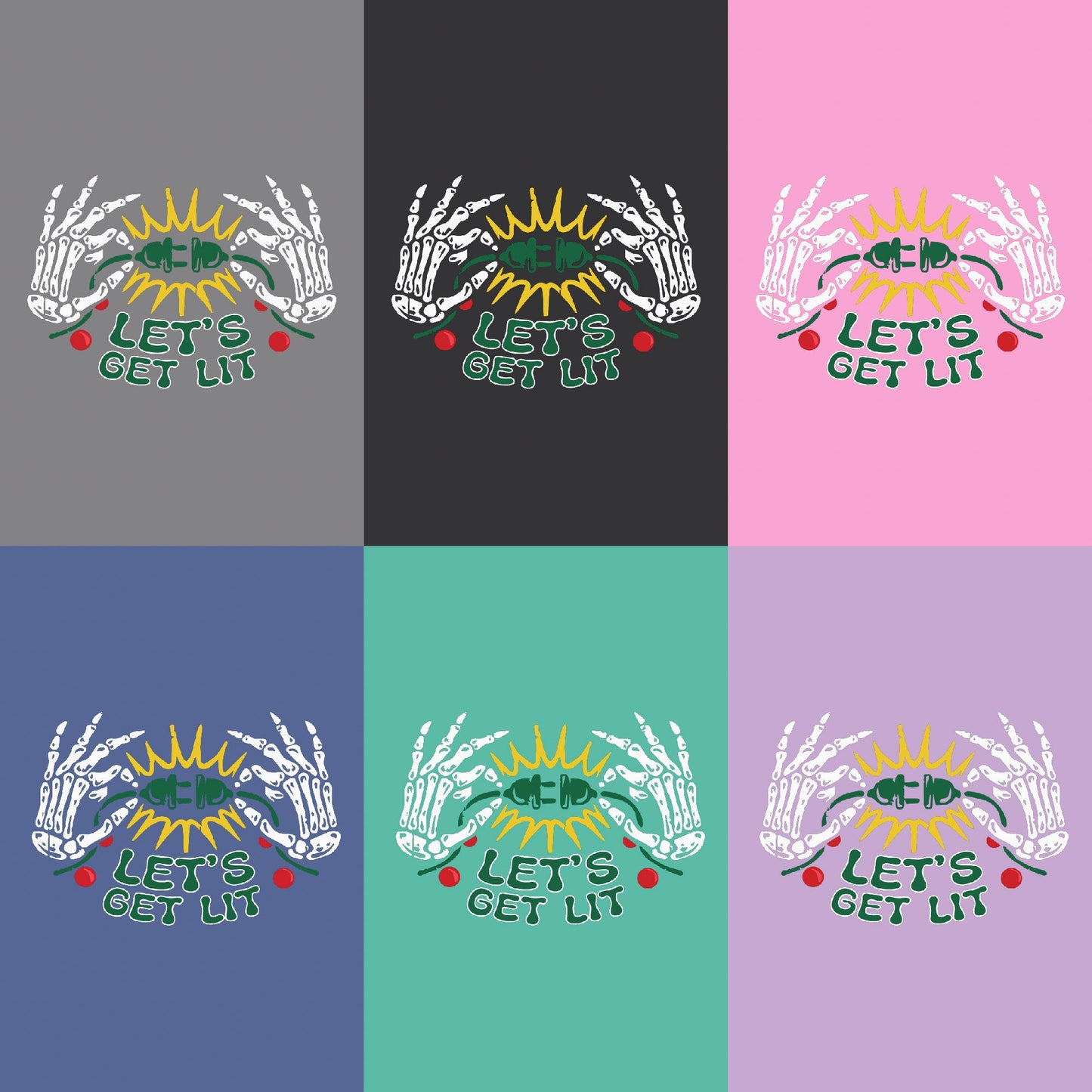 Holiday Cheer: 'Let's Illuminate' Skeleton Hands Christmas Lights Tee