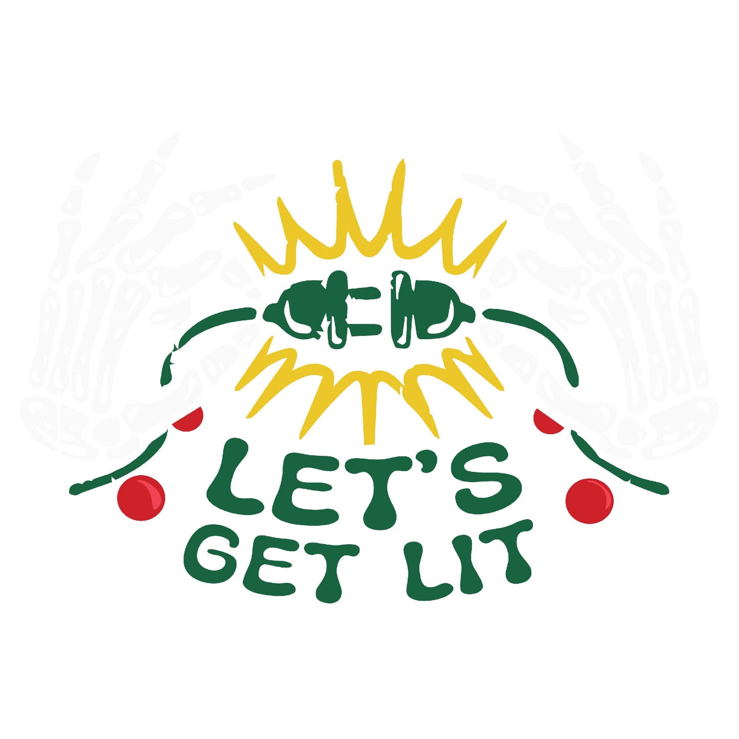 Holiday Cheer: 'Let's Illuminate' Skeleton Hands Christmas Lights Tee