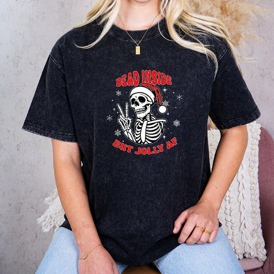 Embrace the Dash Humor: 'Dead Inside but Jolly AF' Holiday Tee