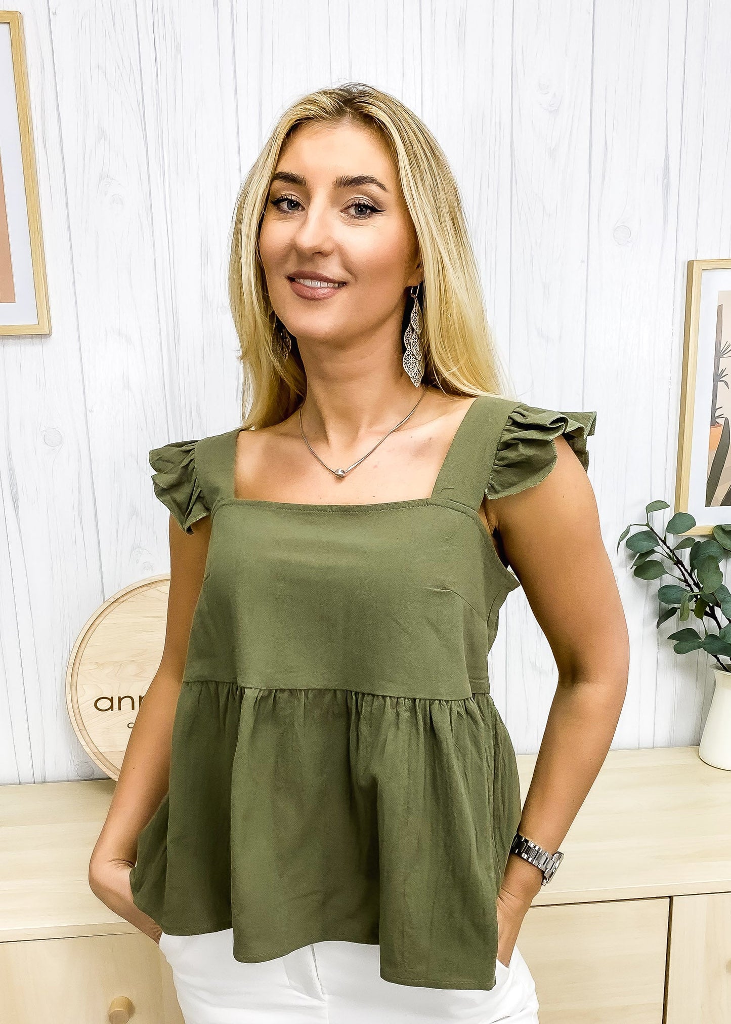 Ruffle Peplum Light Top