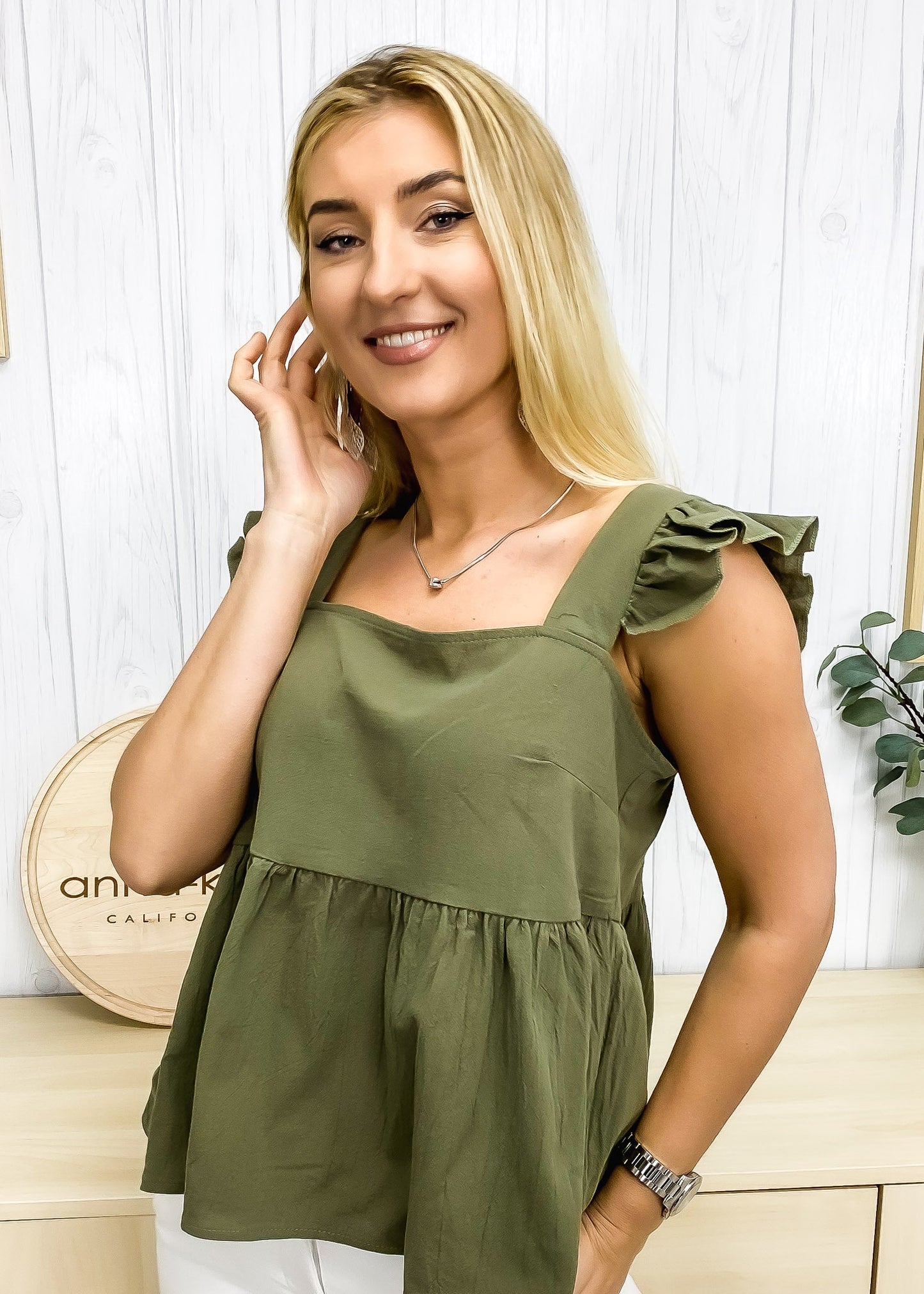 Ruffle Peplum Light Top