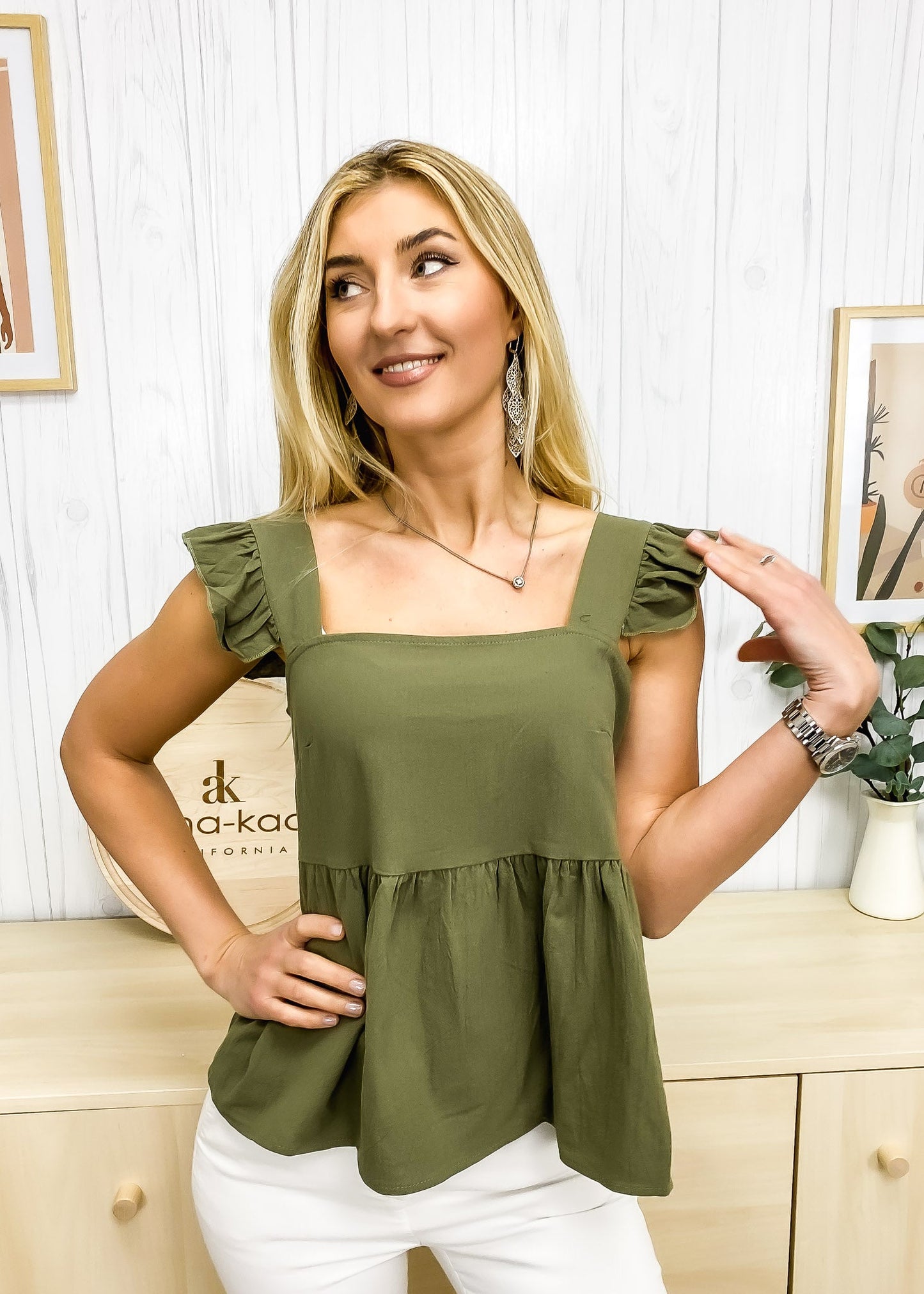 Ruffle Peplum Light Top