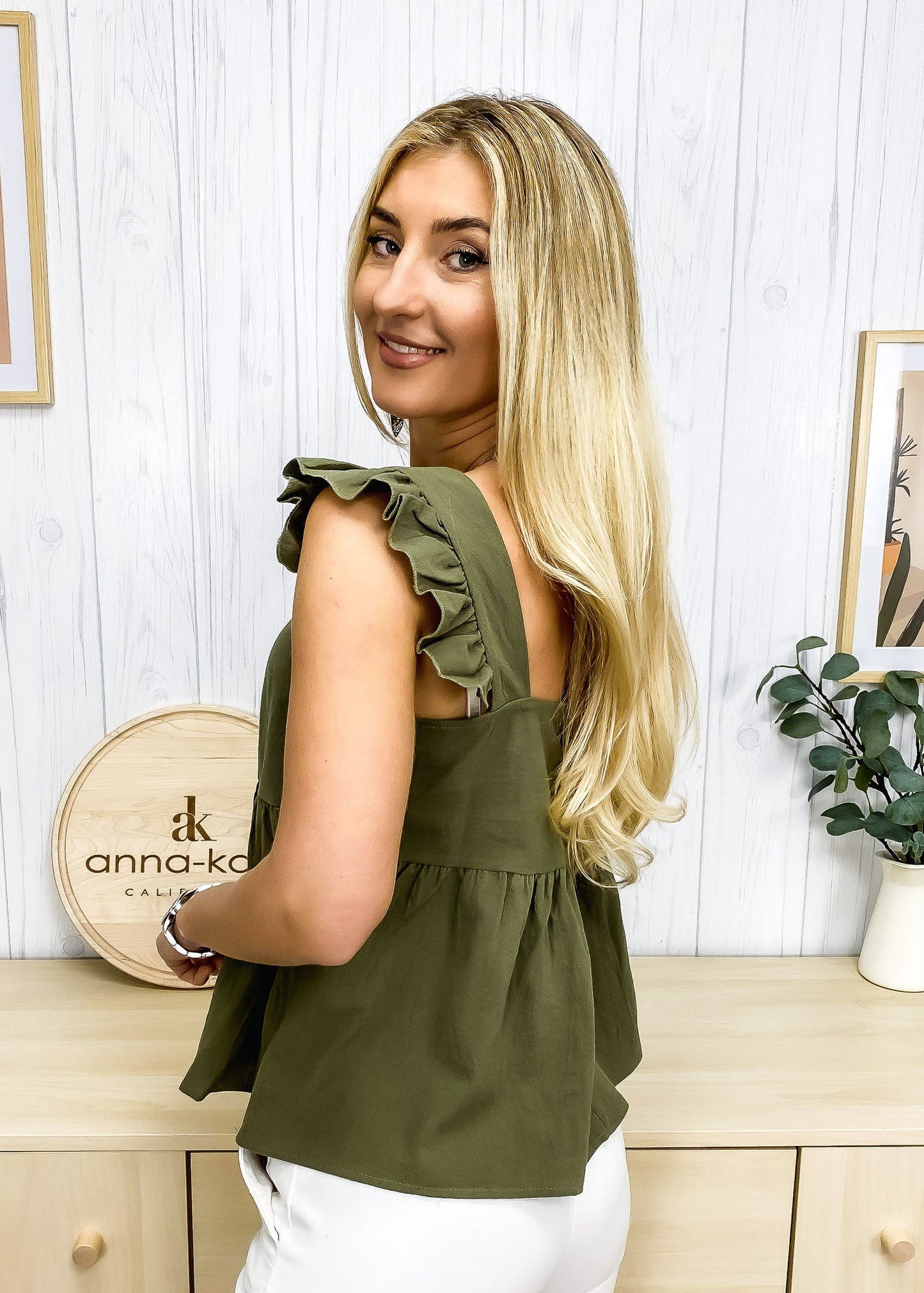 Ruffle Peplum Light Top