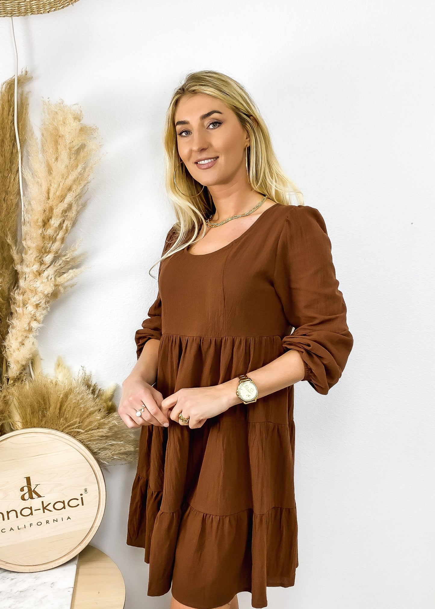 Round Neck Classic Tiered Dress