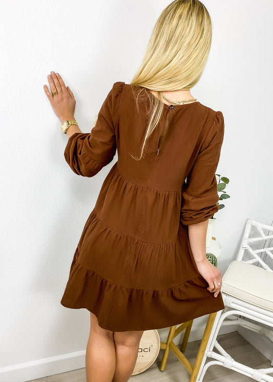 Round Neck Classic Tiered Dress