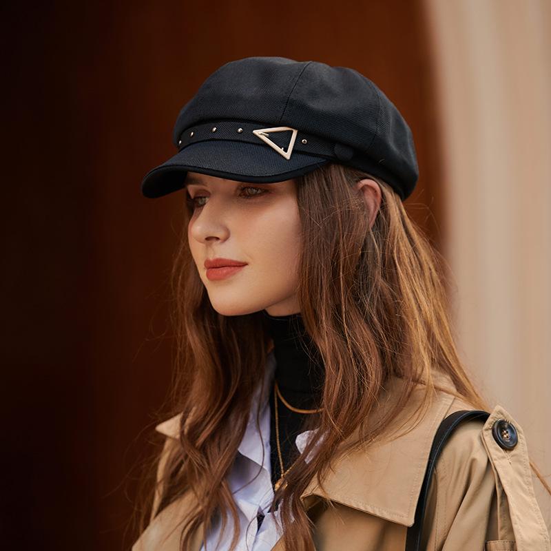 Triangle Buckle Gold Stud Cap