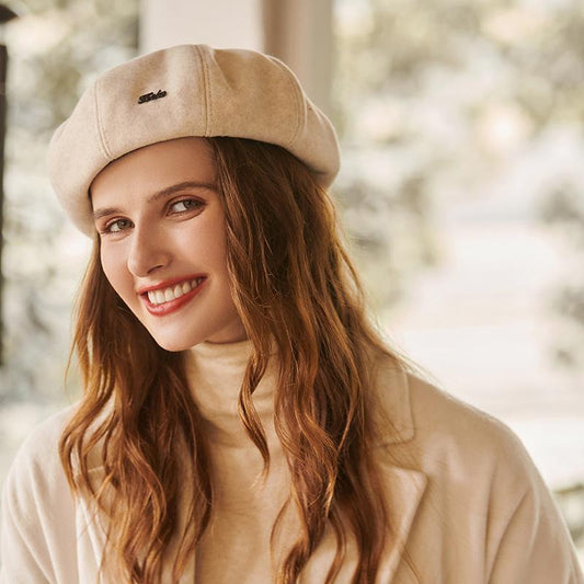 Metallic Text Detail Beret