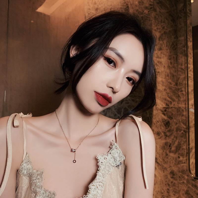 Roman Numeral Titanium Steel Necklace