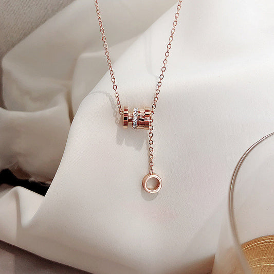 Roman Numeral Titanium Steel Necklace