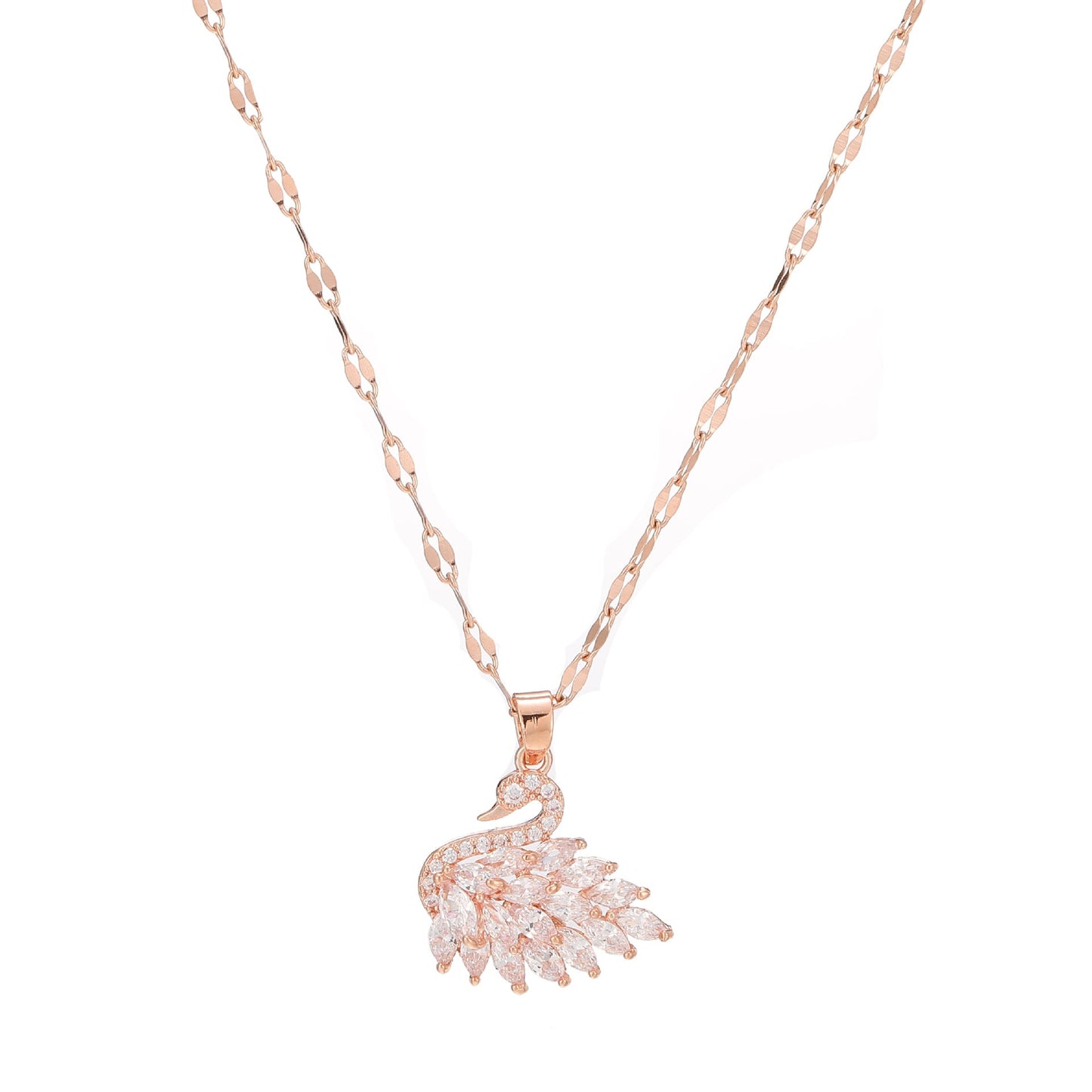 Diamond Swan Pendant Necklace