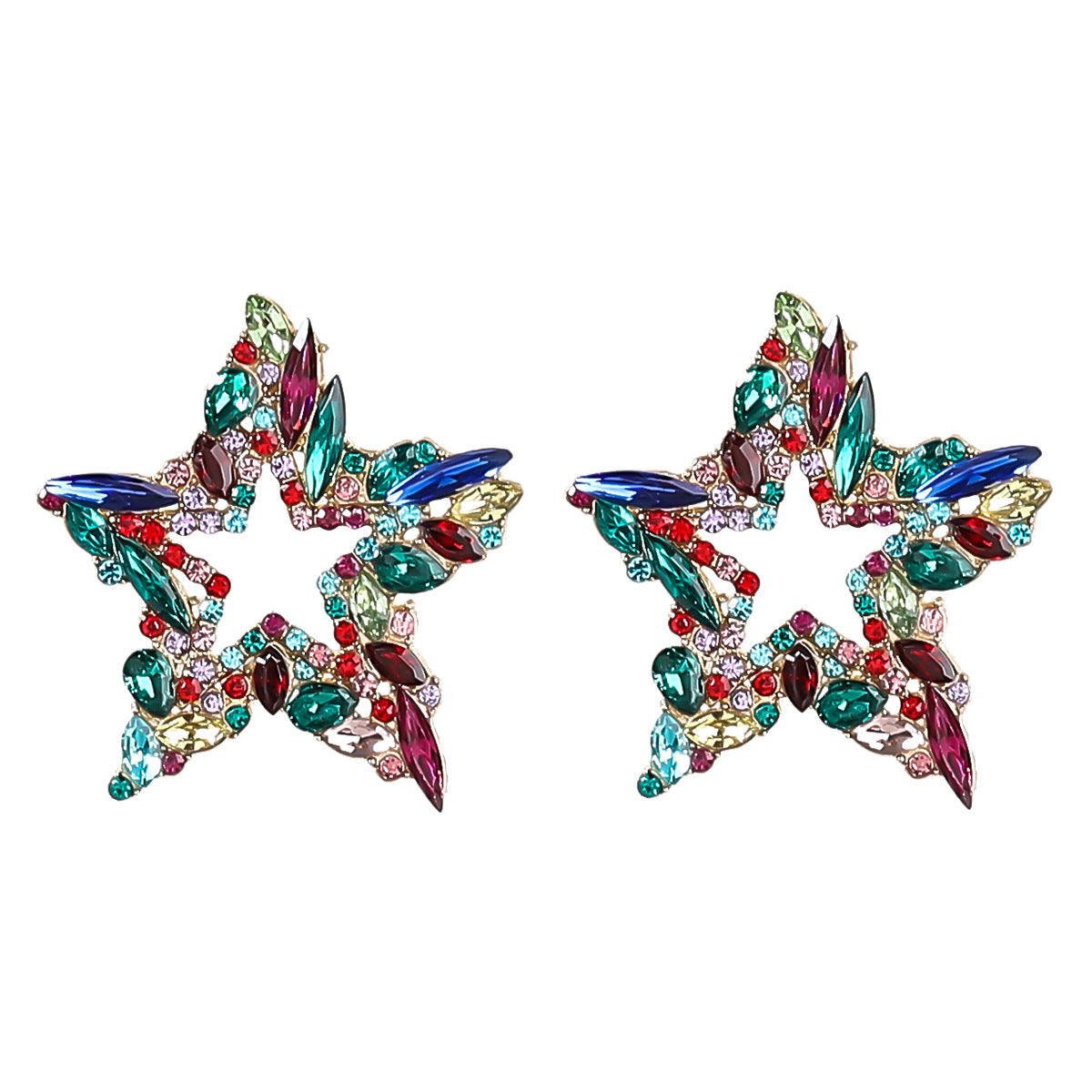 Dazzling Star Shaped Crystal Earrings