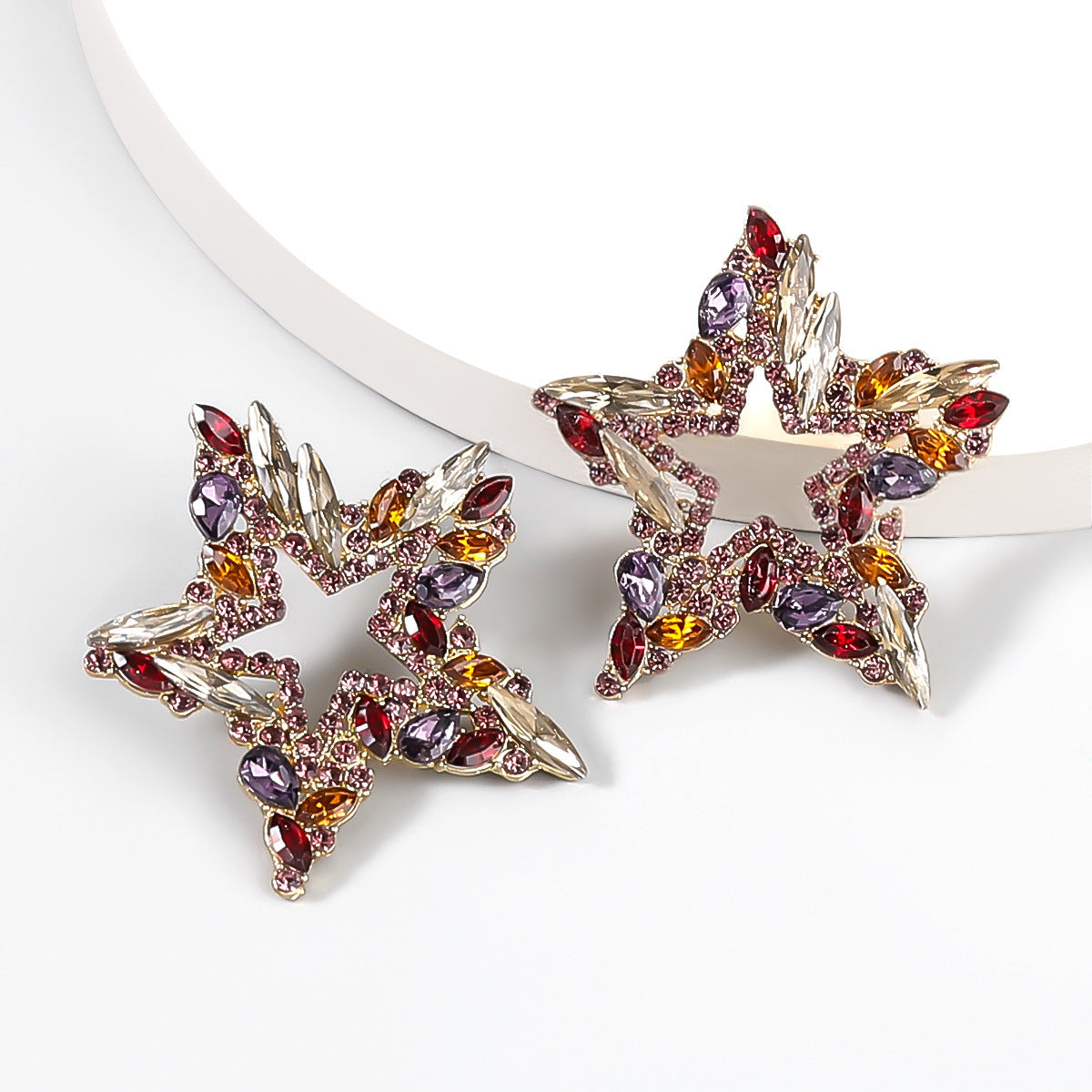 Dazzling Star Shaped Crystal Earrings