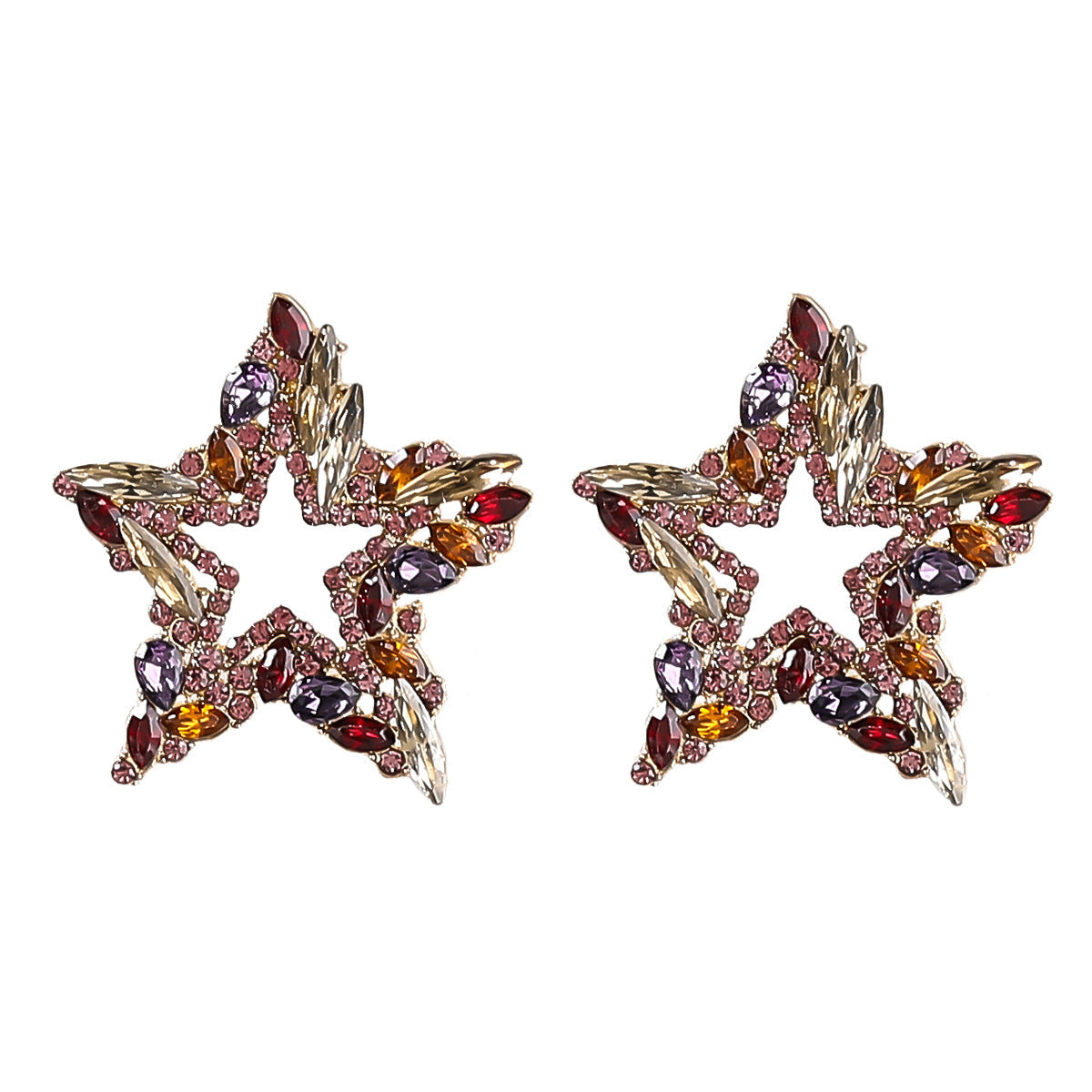 Dazzling Star Shaped Crystal Earrings