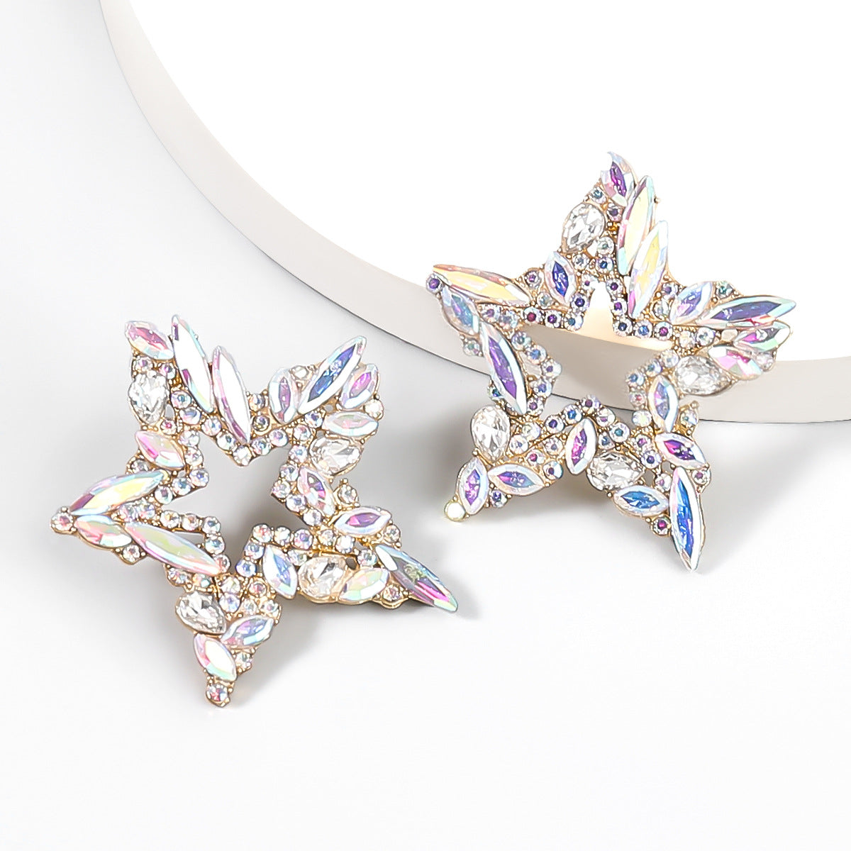 Dazzling Star Shaped Crystal Earrings