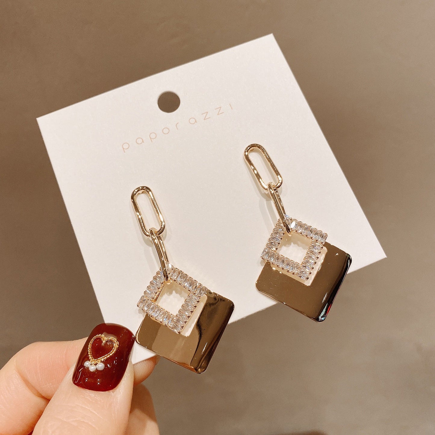 Golden Abstract Geometric Earrings