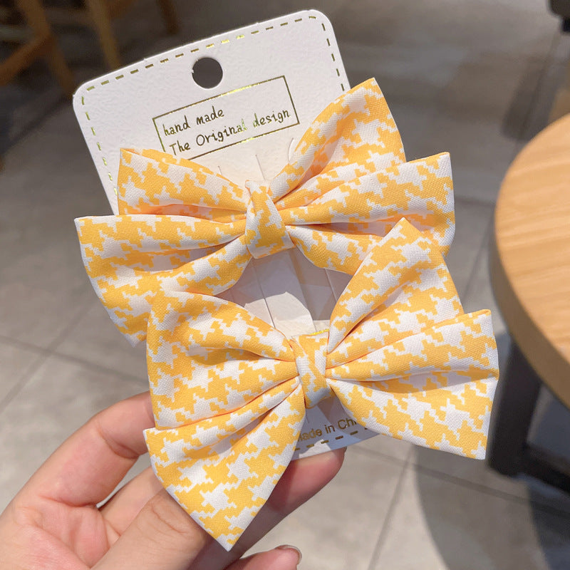Houndstooth Patterned Ribbon Hair Clip