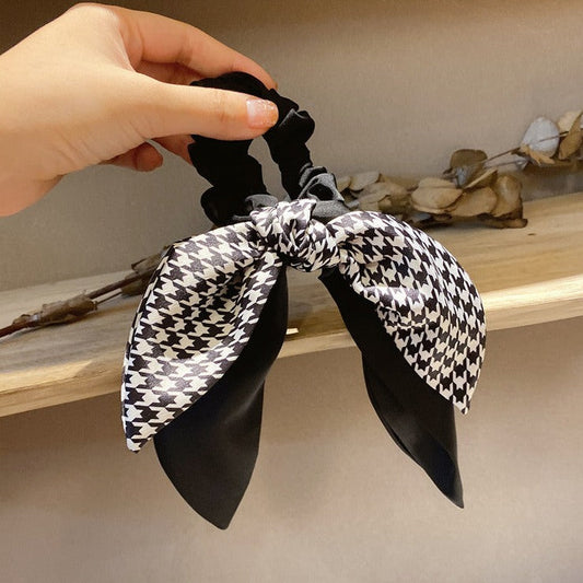 Patterned Long Ribbon Scrunchy