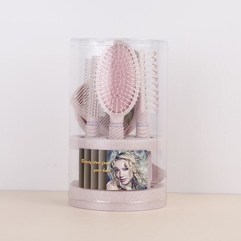 4pcs Hair Brush & 1pc Mirror Set
