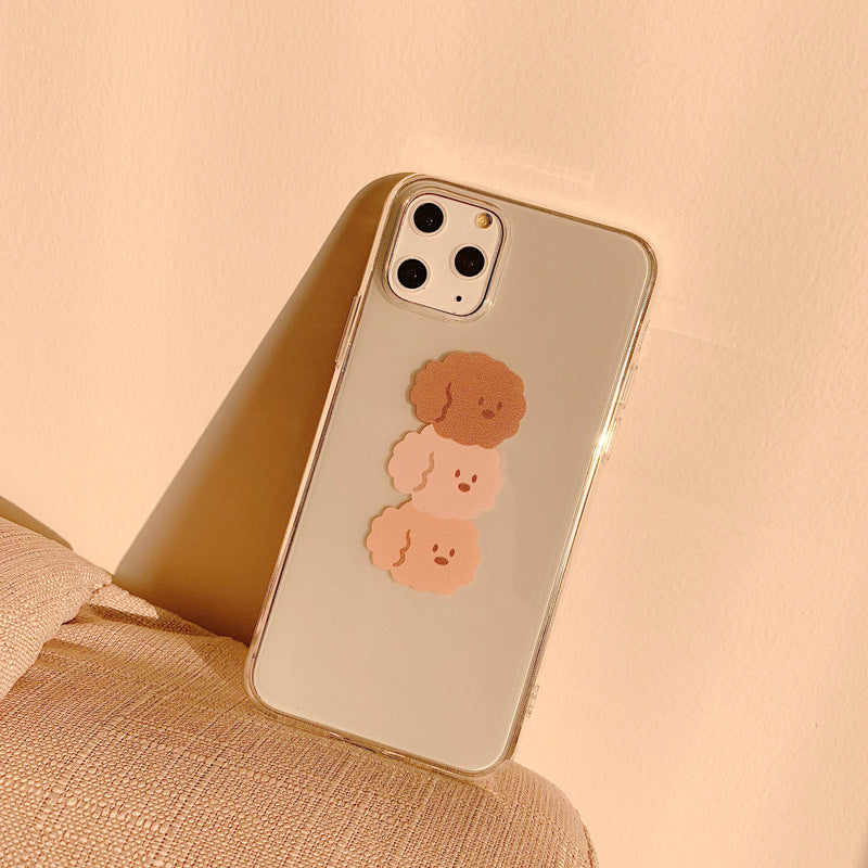 Triple Brown Poodles Clear Phone Case