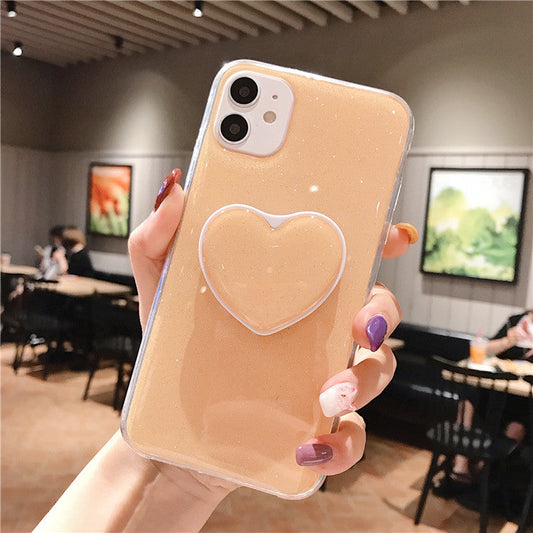 Glittery Phone Case with Heart Pop Socket