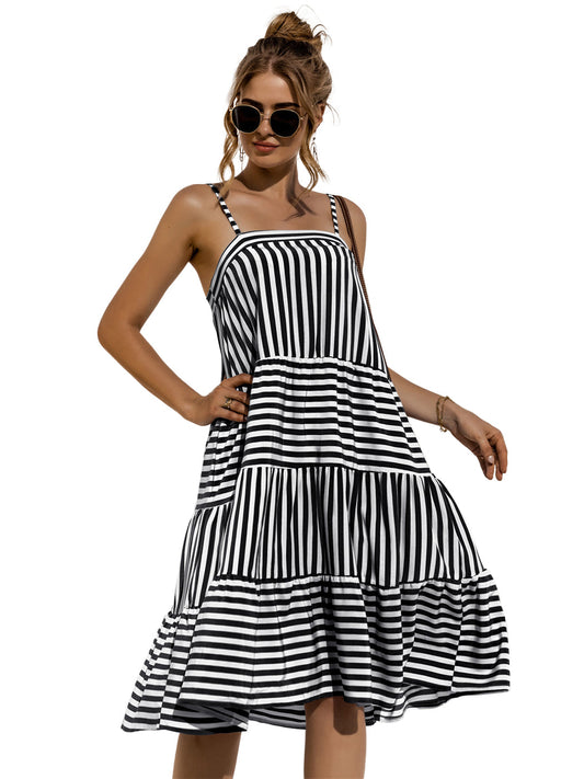 Striped Spring Ruffle Dress