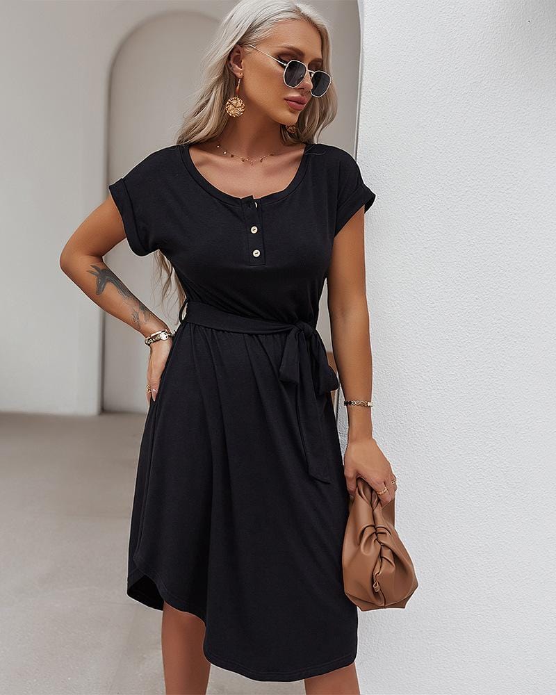 Henley Tie Front Dress