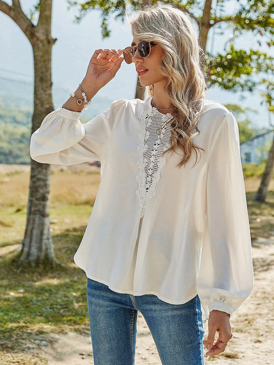 V Lace Drop Blouse