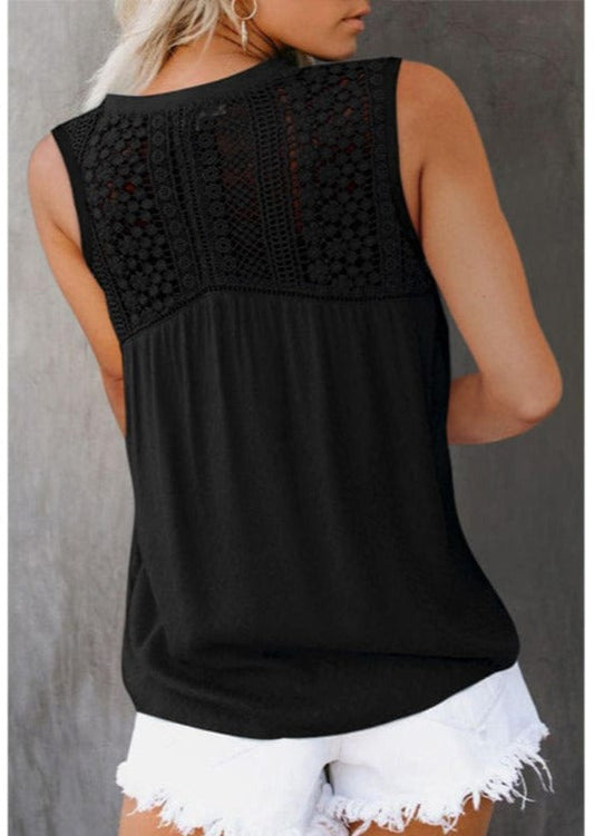 Crochet Lace Detail Knot Blouse
