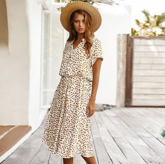 Button Down Collar Dress