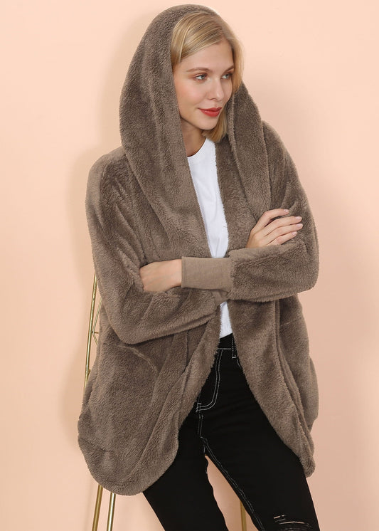 Sherpa Open Front Pocket Hoodie