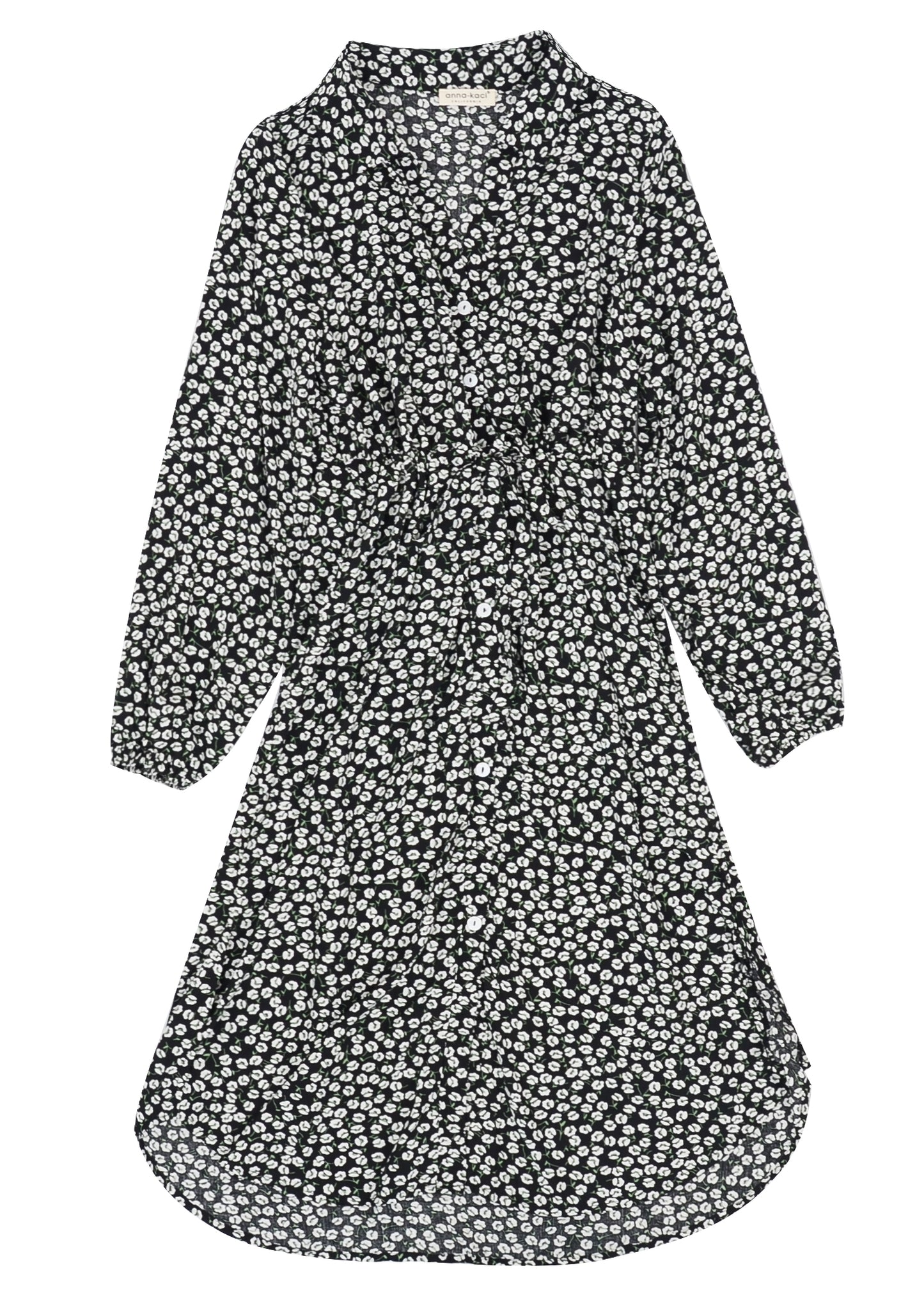 Floral Tie Waist Shirt Dress