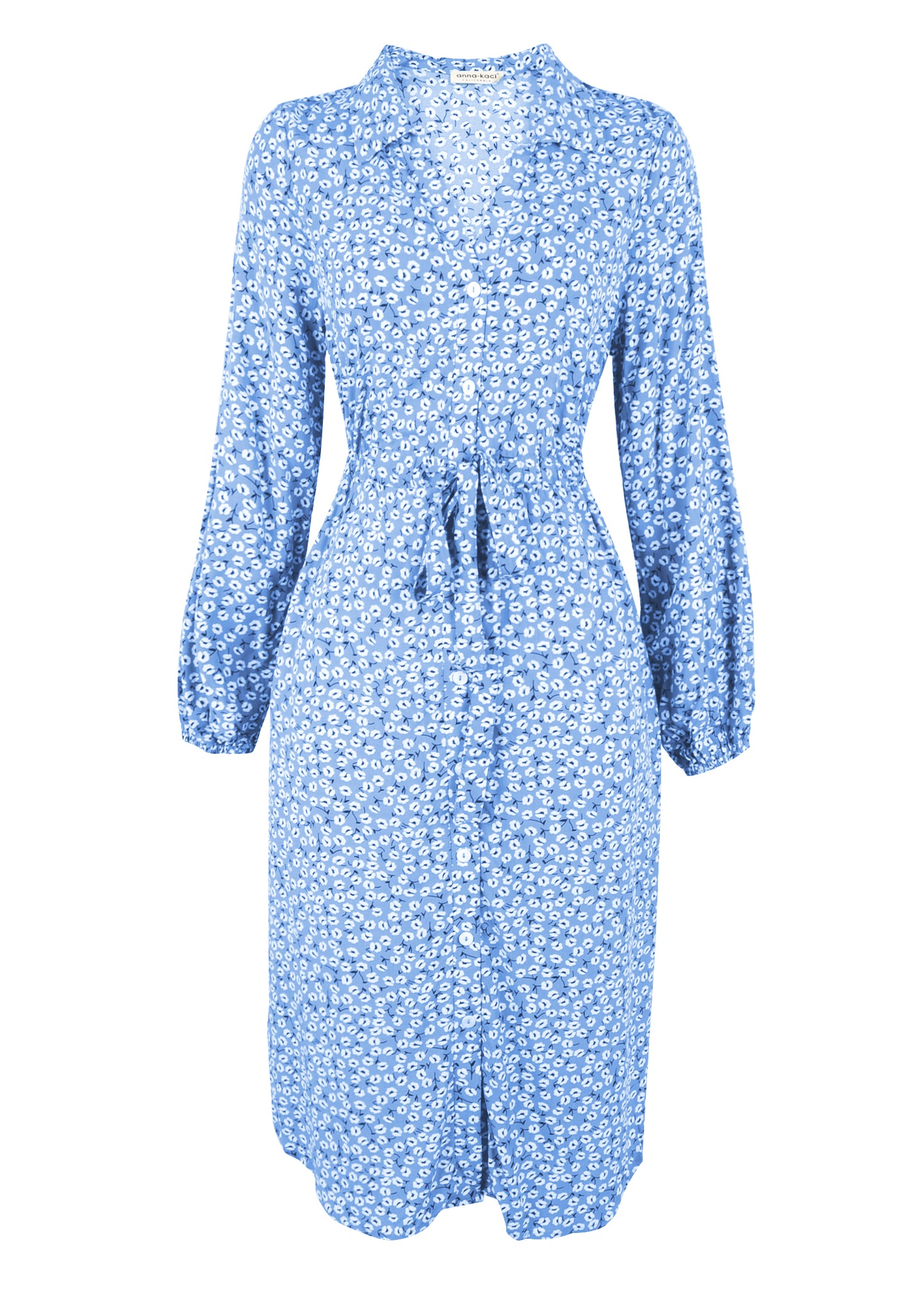 Floral Tie Waist Shirt Dress