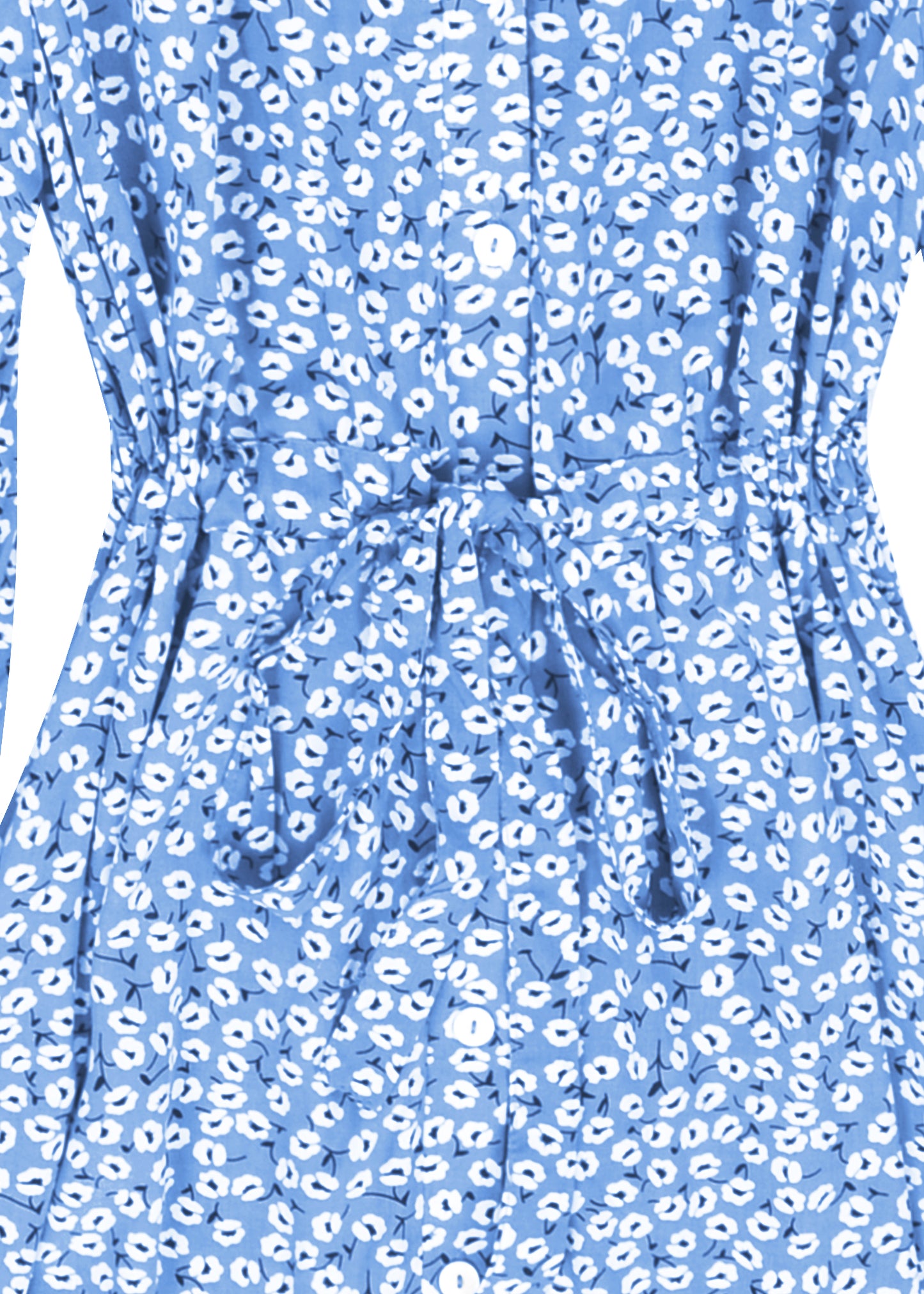 Floral Tie Waist Shirt Dress