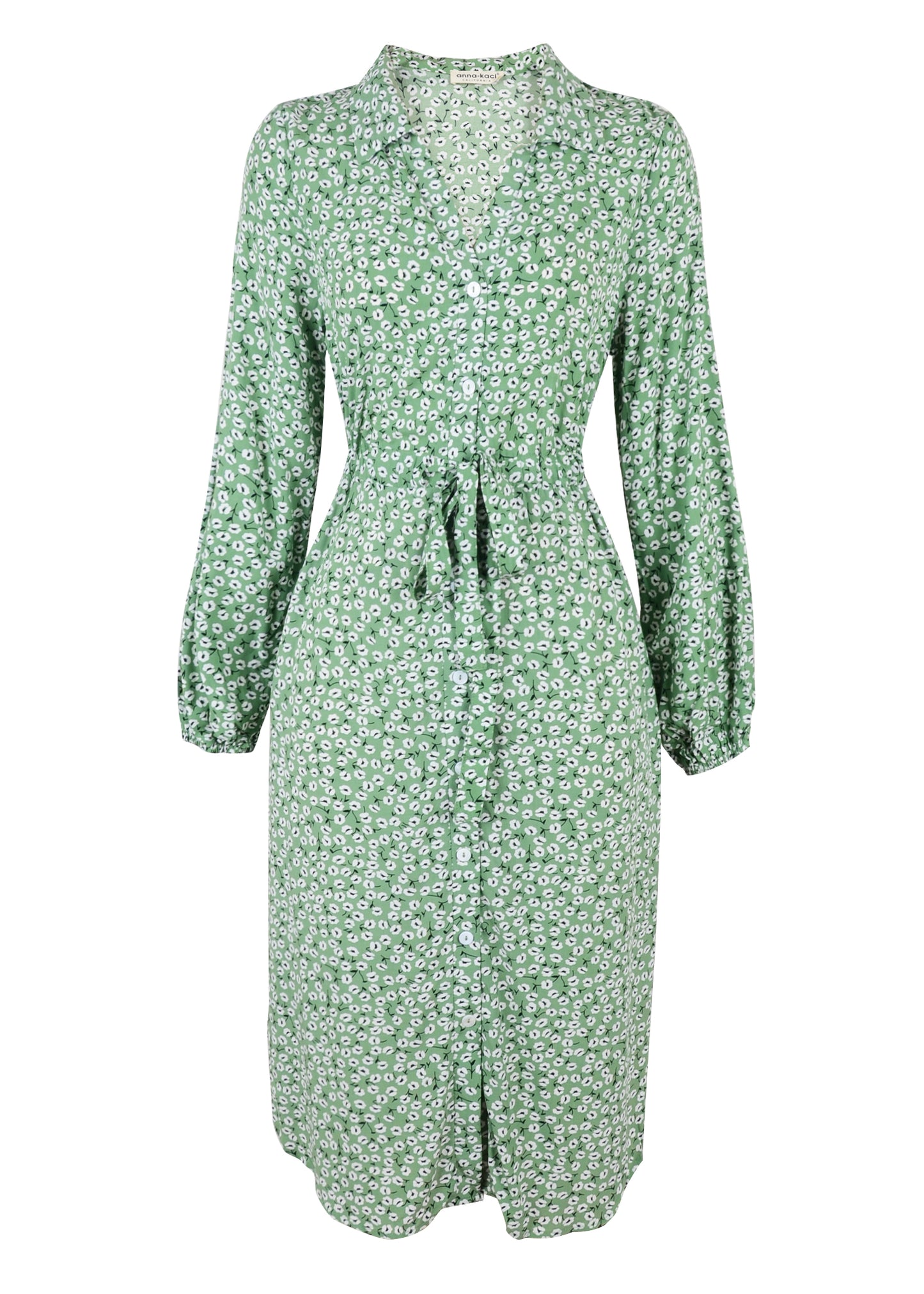 Floral Tie Waist Shirt Dress