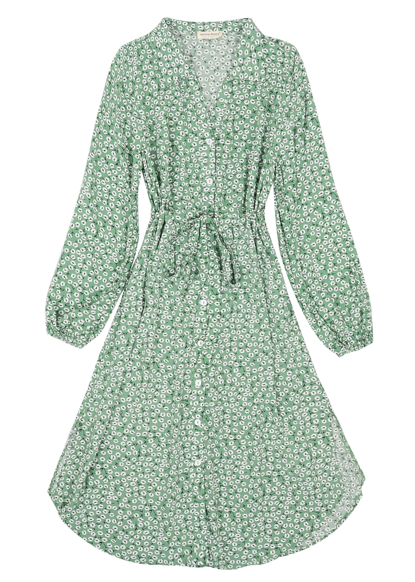 Floral Tie Waist Shirt Dress
