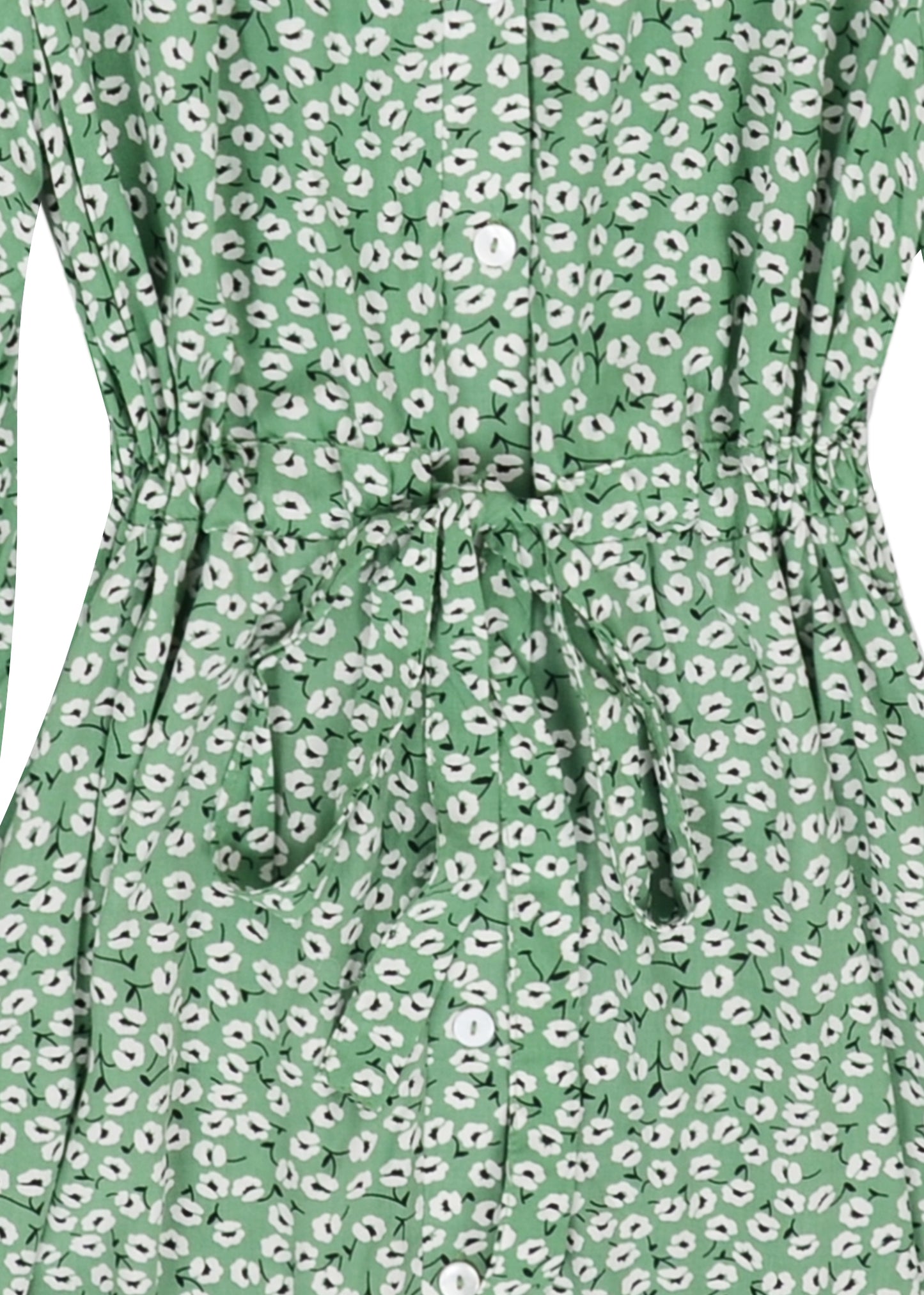 Floral Tie Waist Shirt Dress